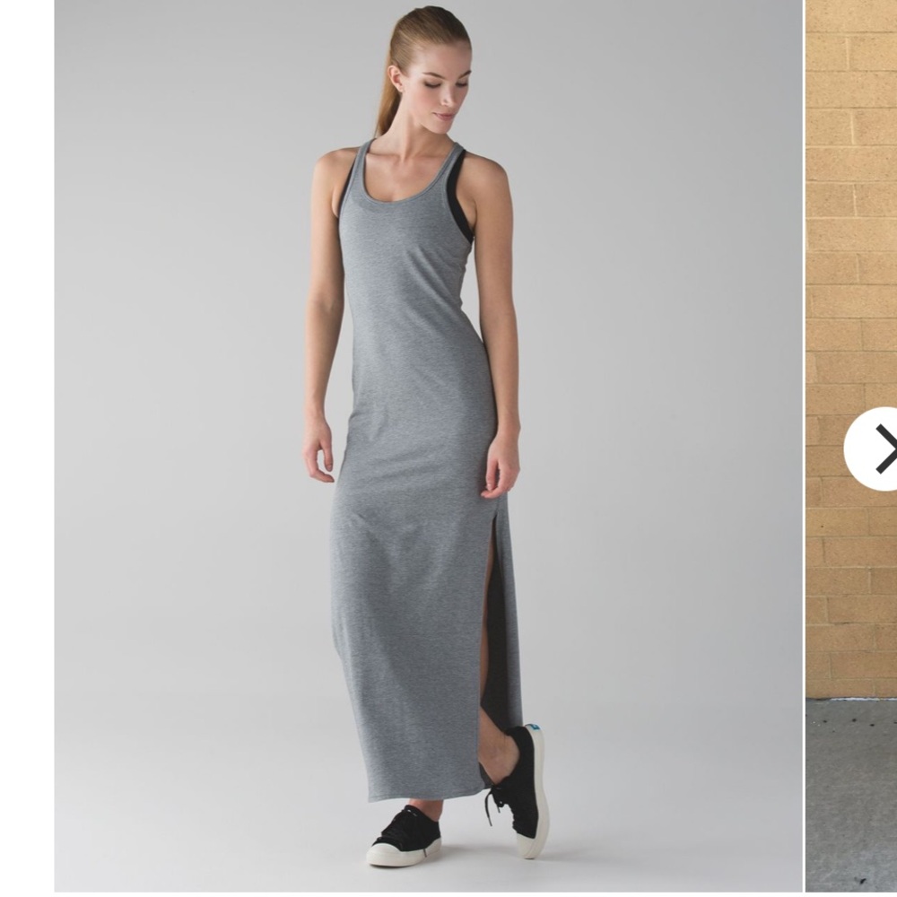 Lululemon- Refresh Maxi Dress II- Size 6/8/10- Charcoal Grey- CHK MEASUREMENTS